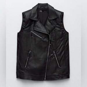 Zara Faux Leather Oversized Vest size M